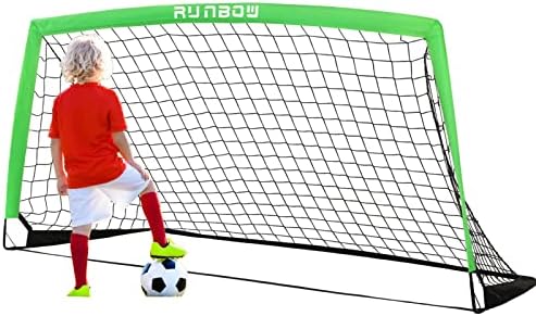 Runbow 6x4 ft meta de futebol infantil portátil para a rede de futebol de prática do quintal com bolsa de transporte