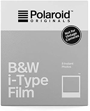 Polaroid Originals Black & White Instant Film, B&W Film for I-Type Cameras 2 Pack Pacote com um pano de limpeza de luminato