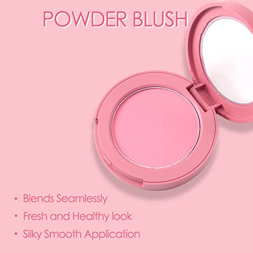 Maquiagem de pó de blush erinde, contorno e destaque para um acabamento cintilante ou fosco | Brilho natural | Blendable suave