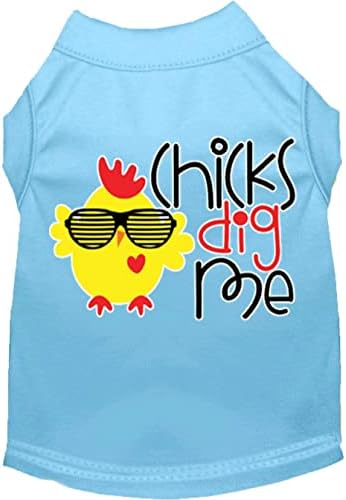 Mirage Pet Product Chicks Dig Me Screen Print Dog Camisa bebê azul xl