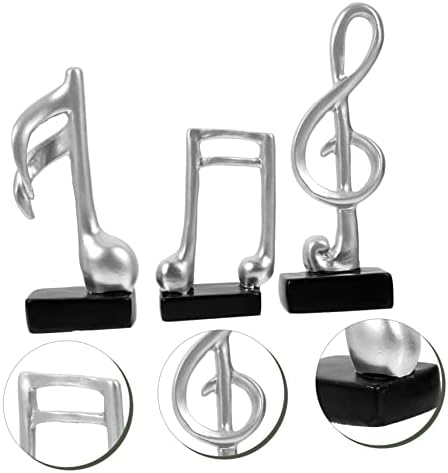 Homoyoyo 3pcs nota musical ornamentos resina artesanato decoração de desktop decoração adornos para música nota ornamento