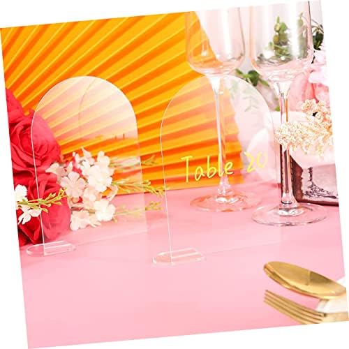 Hanabass 10pcs Cartões de mesa de casamento Números de mesa de casamento placas de casamento cartão de visita digital Clear acrílico Cartões de lugar de pinça de acrílico DIY Placas de ervas daninhas Cartões de nomes claros