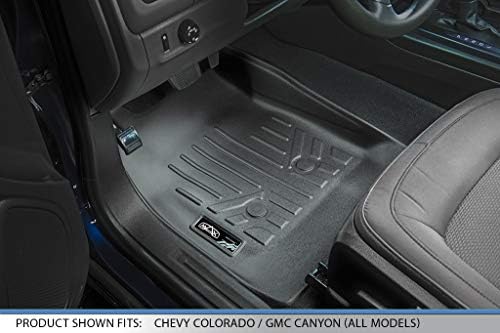 MaxLiner Custom Fit Floor Mats 2 Liner Definir preto compatível com 2015-2022 Chevy Colorado Cab/GMC Canyon Cab