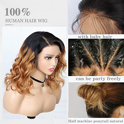 Top Feeling 13x4 HD Lace Front Wigs Human Human para mulheres negras onduladas loiras pretas naturais Bob perucas pré -arrancadas 150% de densidade de renda frontal