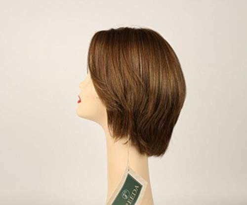 FreedA Europeia Human Hair Wig - Dorothy Brown claro com destaques do tamanho superior da pele multidirecional L