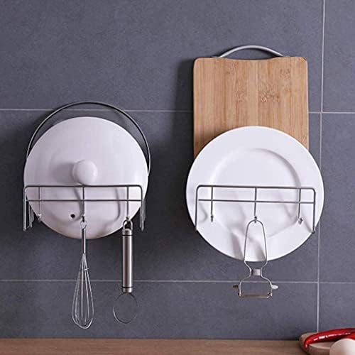 Suporte de tampa de panela gooffy, cozinha montada na parede pendurada panela pan utensil tampa de panor