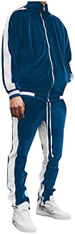 ATHLETIC Tracksuit Lapeel Velvet Suit Sportswear Men's Color Block Block de inverno Casual Men Suits & Sets Men's Men's