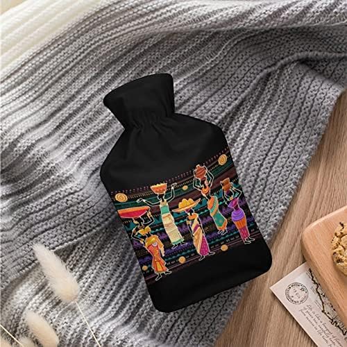 Africa Ethnic Black Women Water Bottle With Cover Rubber Rubber Hot Water Bottle Water Water Bottle for Bed Sofá