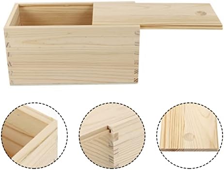 Caixa de jóias de caixa de bilhetes de madeira para lanche de madeira Caixa de jóias: 2pcs Caixas de armazenamento de madeira inacabadas