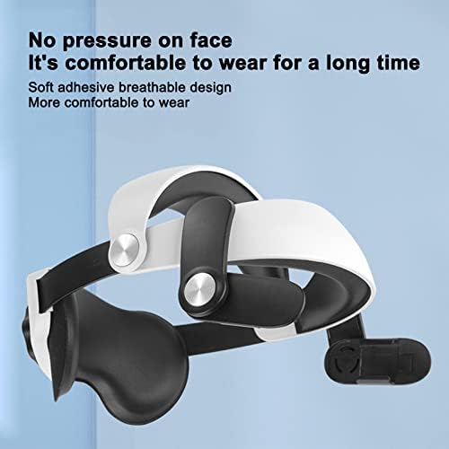 Cinta de cabeça ajustável para o Oculus Quest 2, substituição de realidade virtual de realidade virtual acessórios de VR para Oculus Quest 2, reduza o suporte aprimorado à pressão da cabeça