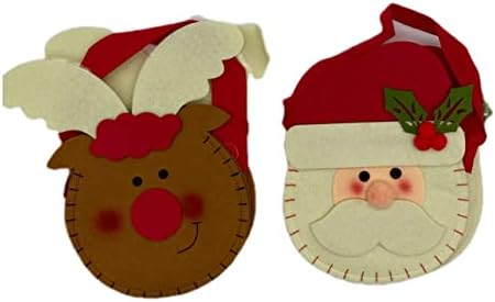 POPGEGE 2 PCS Bolsas de Goody de Natal, incluem alces e Papai Noel, favores de festa de natal, bolsas de doce de violoncelo, presentes de Natal, suprimentos de festa, sacolas de brindes de Natal