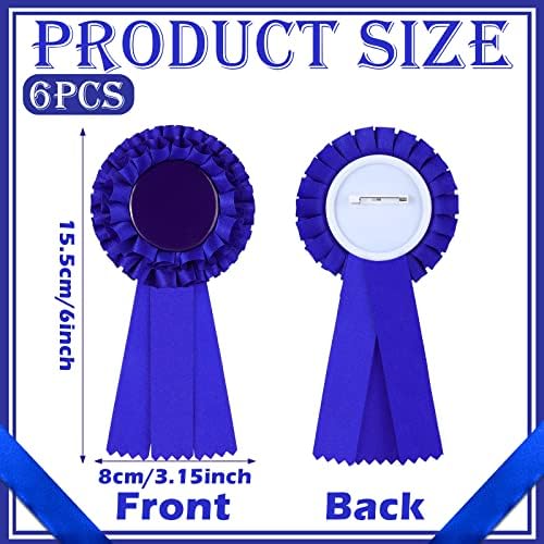 6 PCs Blank Award Ribbon, 1º lugar Rosette Ribbon Prêmio Ribbons Victory Victory Ribbons Ribbons de reconhecimento de luxo para concursos