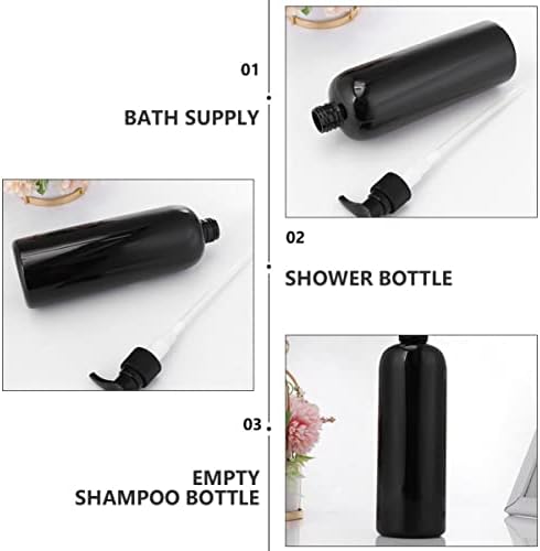 Cabilock banheiro 6pcs dispensadores de bomba contêiner plástico tipo preto tipo massagem Distribuidor: garrafas espremer óleos