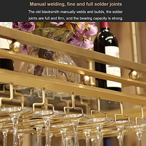 Cabine de vidro para balcão de barra, suporte de vidro de vinho pendurado, suporte de stemware, de cabeça para baixo para casa, decoração