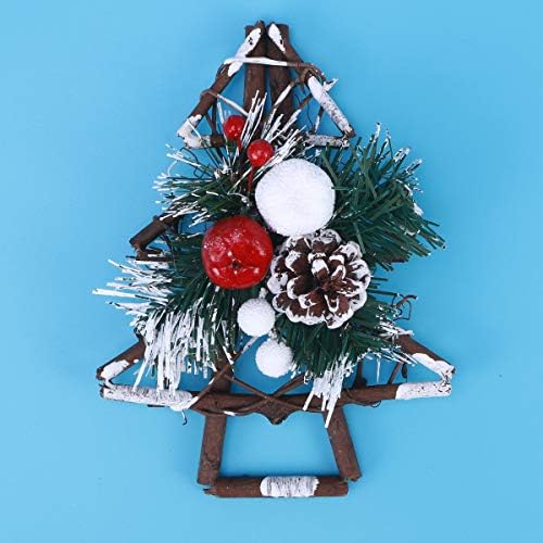 Bestoyard Rattan Christmas Tree Toppers Decorações de mesa de Natal Decorações de árvore de árvores Ornamentos de madeira de Natal