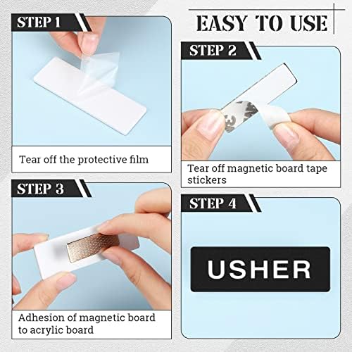 10 PCs Magnetic Usher Nome Tag para igreja acrílico Usher crachado Nome da tag com ímãs reutilizáveis ​​Usher Nome Bistê