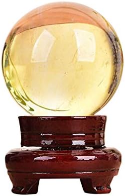 Tbudar Crystal Ball 10cm Citrina natural calcita quartzo Cristal Sphere Citrine Ball Healing Gemtone Stand Fortune