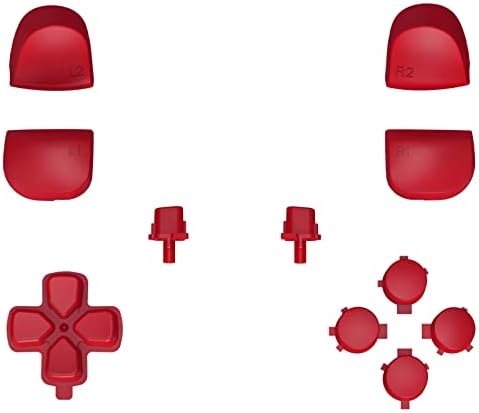 Extremerar Substituição D-Pad R1 L1 R2 L2 Triggers Compartilhe Botões de face para PS5 Controlador BDM-010/020, Botões de conjunto completo personalizado Kits de reparo com ferramentas para PS5 Controller-Passion Red