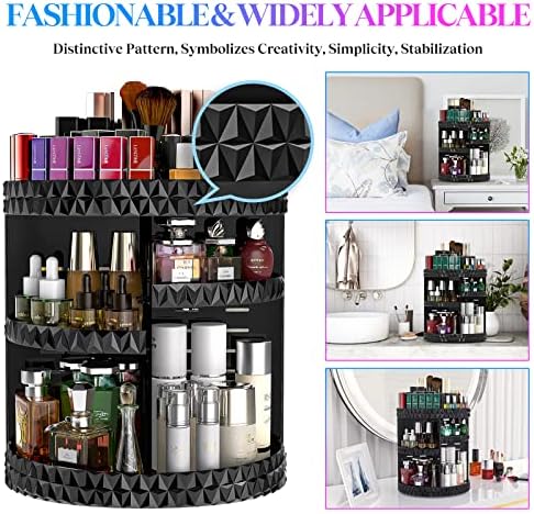 360 Organizador de maquiagem rotativo DIY Bandejas ajustáveis ​​Organizador de perfume Profissional Organizador de banheiro acrílico