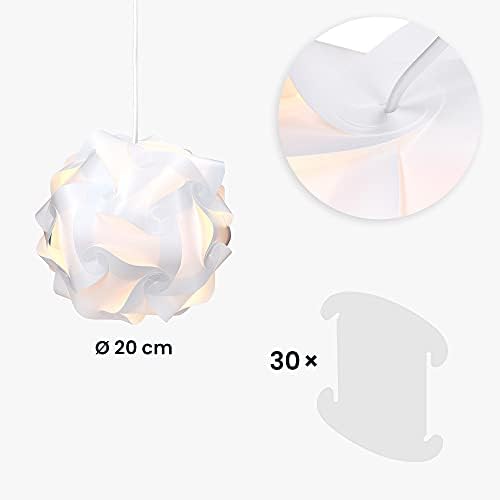 Kwmobile Diy Puzzle Lamp Shade - Modern IQ Jigsaw Light em 30 peças min. 15 projetos diferentes - Diâmetro aprox.