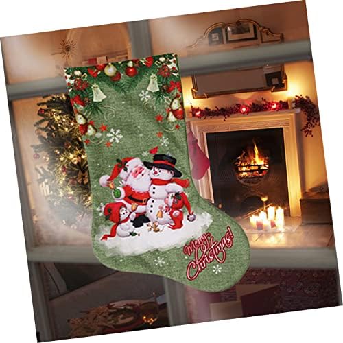PretyZoom Christmas Porta verde Claus Presentes Decorações Favorias de parede Xmas penduradas no Papai Noel Tree Candies Bolsa