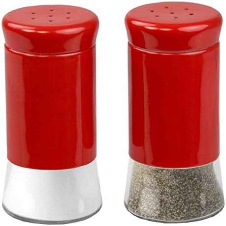 Salvadores de sal e pimenta em aço inoxidável de estilo retrô, por básicos da casa | Shakers de 2 peças para sal, pimenta, cominho,