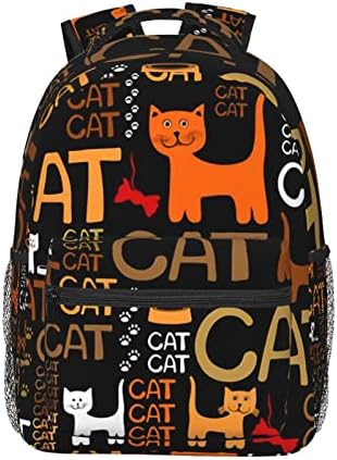 Mochila de laptop de viagens de gato mochila feminina Backpack da escola leve para meninas Backpack da faculdade ajustável encaixa