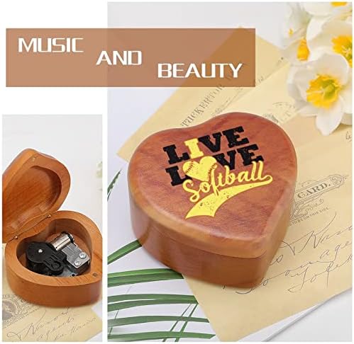 Live Love Sotball Caixa de madeira de madeira de madeira