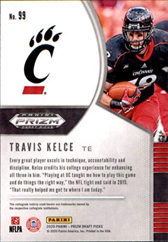 2020 Panini Prizm Draft #99 Travis Kelce Cincinnati Bearcats Cartão de Futebol