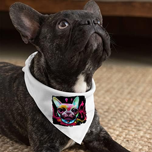 Bulldog geométrico Bulldog Pet Bandana - Bandana gráfica de cachorro - lenço de estimação com estampa de animal