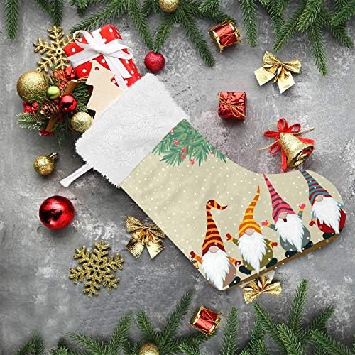 Alaza Christmas meias cartão de natal com gnomos clássicos personalizados grandes decorações de meia para férias em família