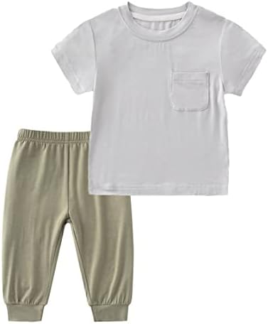 Suzel menino de roupas de menino conjunto infantil infantil de verão de 2 peças de manga curta e calça de calça