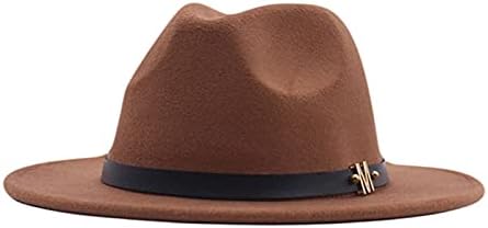 Chapéus de fedora na moda para mulheres se sentiu larga larga chapéus de cowboy ocidental cinturão fivela panamá chapéu de férias de
