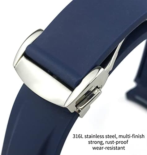 Forfc 18mm 19mm 20mm 21mm 22mm Bandas de relógio de borracha de borracha para omega 300 speedmaster strap watch watch band azul preto laranja