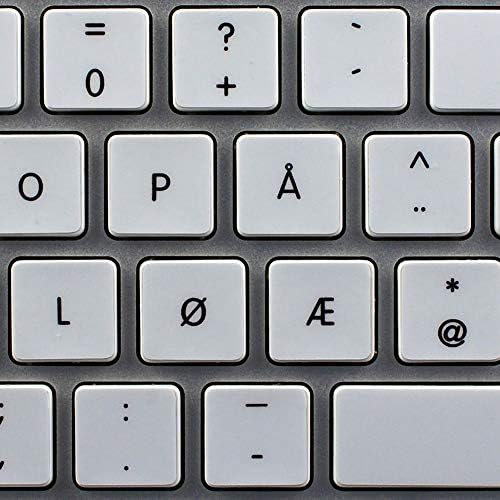 Apple compatível com ns norueguês não transparentes adesivos de teclado branco para desktop, laptop e notebook