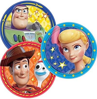 Disney/Pixar Toy Story 4 Placas de papel redondas variadas - 7 - Pacote Multicolor - de 8