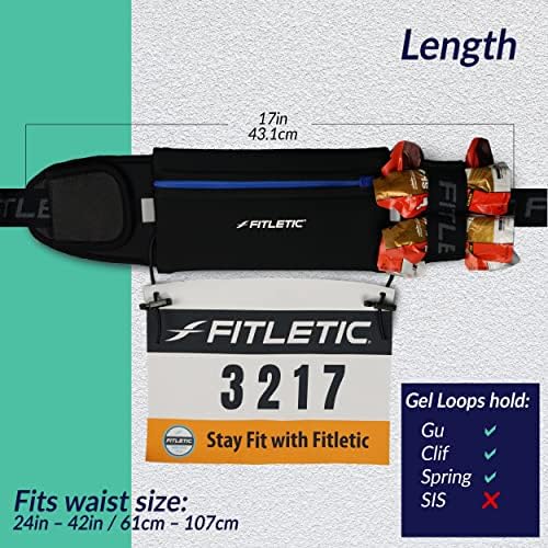 Fitletic Ultimate II Cinturão de corrida e 8 oz de milha de água de água de milha extra