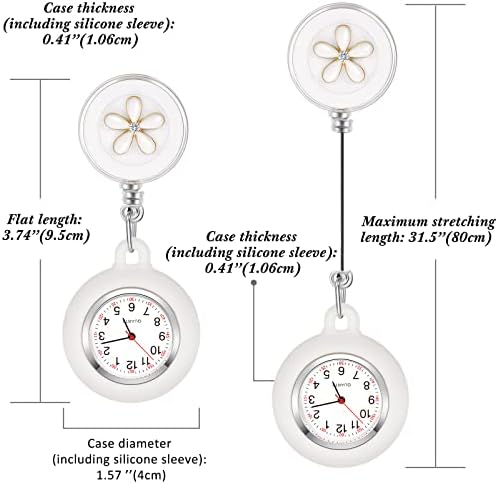 Outus 4 peças enfermeiras assistem aos médicos de enfermeiros, enfermeira assistir Broooch Fob Pocket Watch Watch Digital