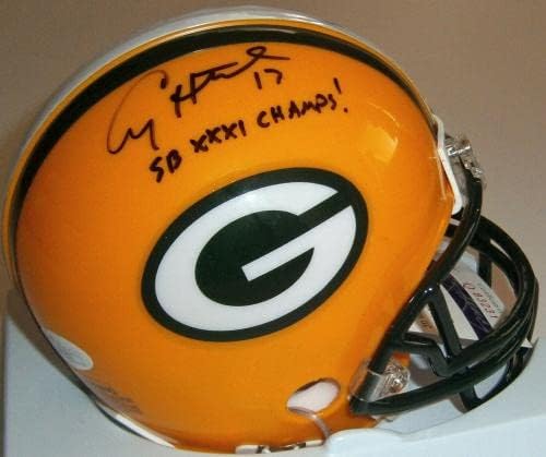 Packers Craig Hentrich assinou mini capacete com campeões sb xxxi! JSA COA Auto - Mini capacetes autografados da NFL