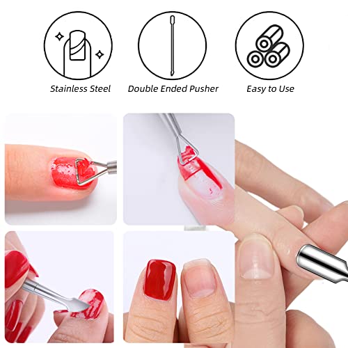 Tigela de imersão de unhas, tigelas de manicure de camada dupla, atualize tigelas de imersão de acetona com descascador de cutículas e empurrador para o salão de unhas de unhas de salão