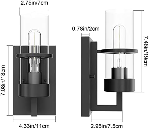 TIPACE Black 2-Pack Wall Lighture