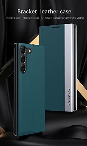 Caixa de telefone Ultra Fin Flip de Ysnzaq Ultra para Samsung Galaxy S23 6.1 , couro TPU com tampa de função de carregamento sem fio para Samsung Galaxy S23 CX preto