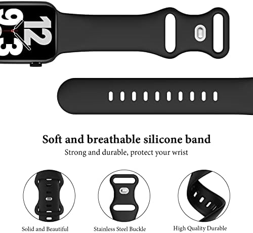 6 Bandas de silicone de 6 pacote compatíveis com banda de relógio Apple 38mm 40mm 41mm 42mm 44mm 45mm 49mm, esporte de pulseira de pulseira