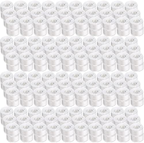 288 PCs Branco 60s/2 Frea de bobina PreWound Tamanho de plástico A SA156 para bordado e costura da máquina Diy Bordado