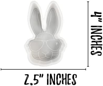 Páscoa de coelho Rabbit com óculos de sol CURO COLO DE SILICONE FRESCONIE MOLD 4X2.5X1 ”BAD COUNNO PARA RESINA DE AROMA