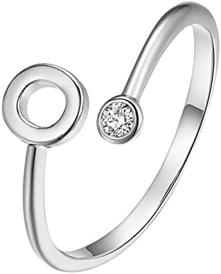 2023 Novas cartas de abertura de prata de banheira da moda com jóias de joalheria de joias de jóias de jóias de anel ajustável de diamante
