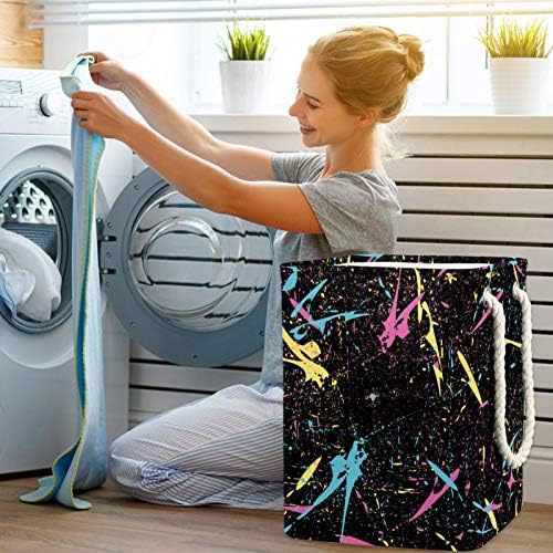 Incomer Lavanderia cesto colorido abstrato pintura a óleo colapsível cestas de lavanderia de lavar roupa de lavar roupas de