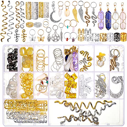 150 peças Dreadlock Jewelry Crystal Wire embrulhado adorno