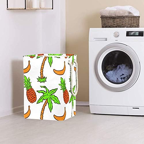 Inomer abstrato floral com palmeiras de coco tropical 300d Oxford PVC Roupas à prova d'água cesto de roupa grande para cobertores Toys de roupas no quarto