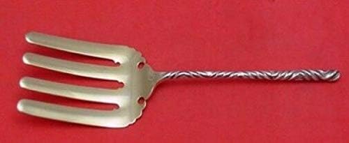 Double Twist #9 Whiting Sterling Silver Asparagus Fork 9 Lavado a ouro